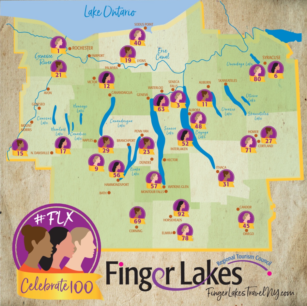 100 ways to celebrate women trail map.